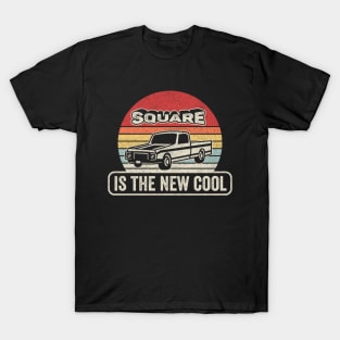 Retro Vintage Square Is The New Cool Funny Classic Car Truck Lover T-Shirt